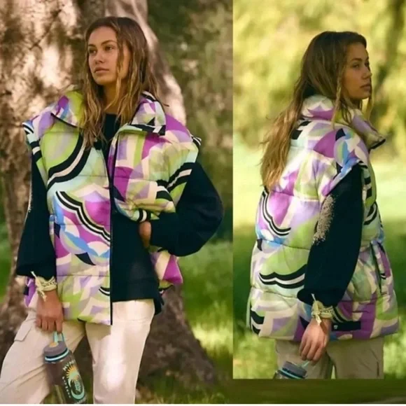 Free People Movement Kai-geo Super Berry Combo Women's Puffer Vest size S, NWT - Picture 2 of 5